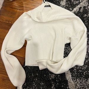 White turtleneck sweater